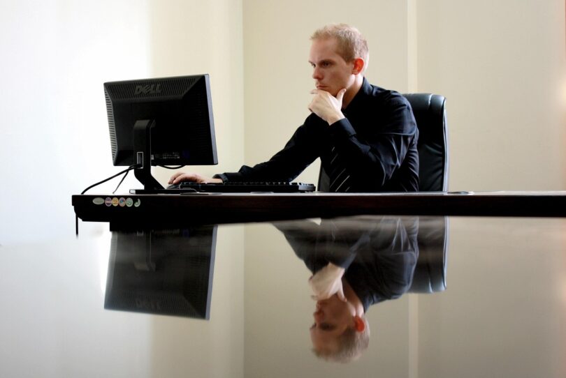 Man Working On His Table