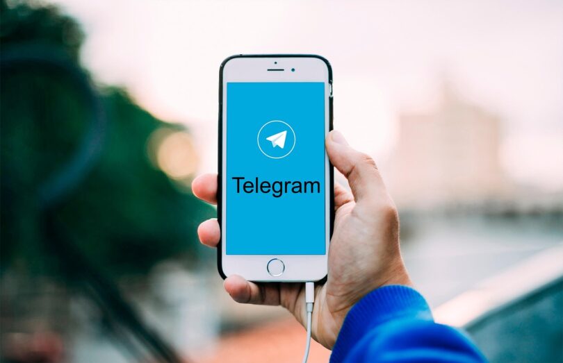 Telegram app opened on a smart phone