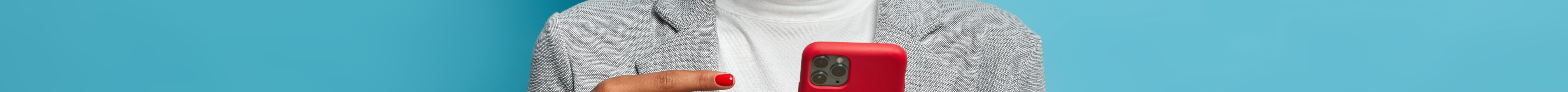 women showing holding a smart phone with an appplication opend