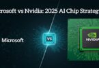 Microsoft VS Nvidia, with companies logo