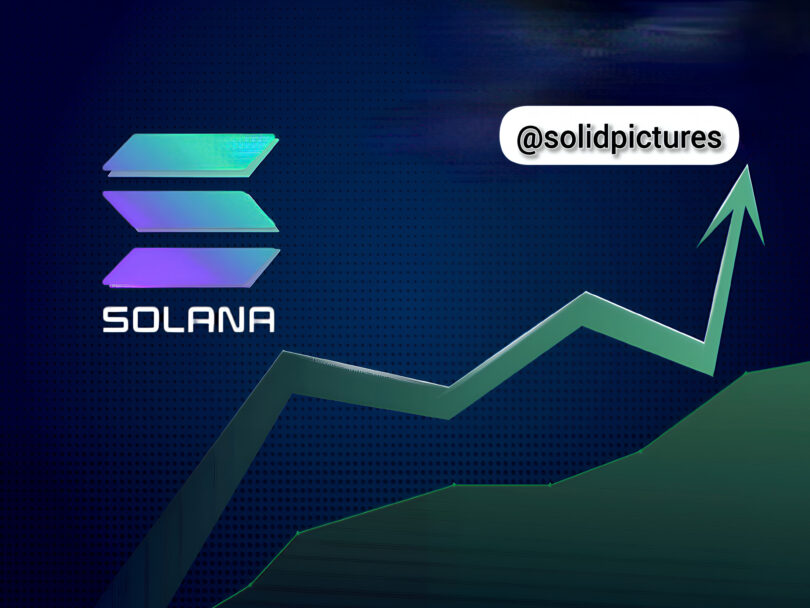 Solana logo & a bullish chart
